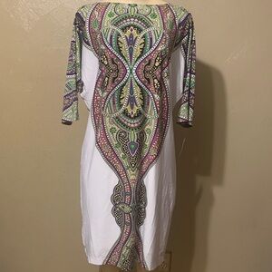 Ronni Nicole size 14 White purple floral dress NWT